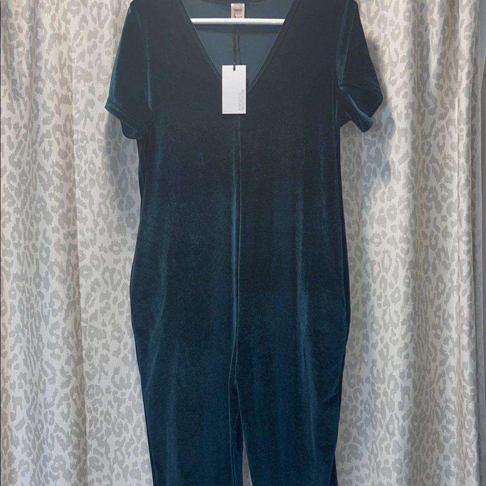 Smash & tess emrald velvet romper - medium